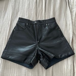 Agolde leather high waist shorts